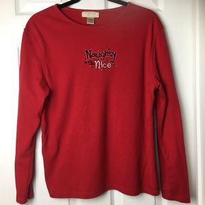 M&C SPORTSWEAR Long Sleeve Christmas/Holiday Top